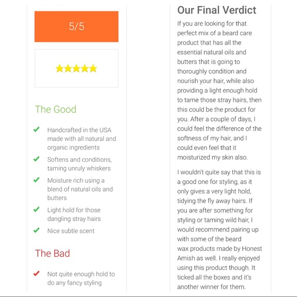 Honest Amish Conditioning Beard Balm 2oz - Picture 6 of 7